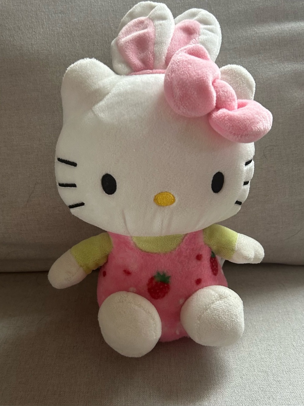 Hello Kitty Pink Strawberry Plush Toy - Soft Kids Plush Doll